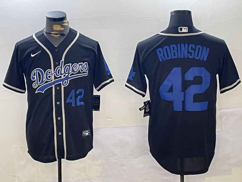 Men Los Angeles Dodgers #42 Robinson Black Game 2024 Nike MLB Jersey style 11214->los angeles dodgers->MLB Jersey